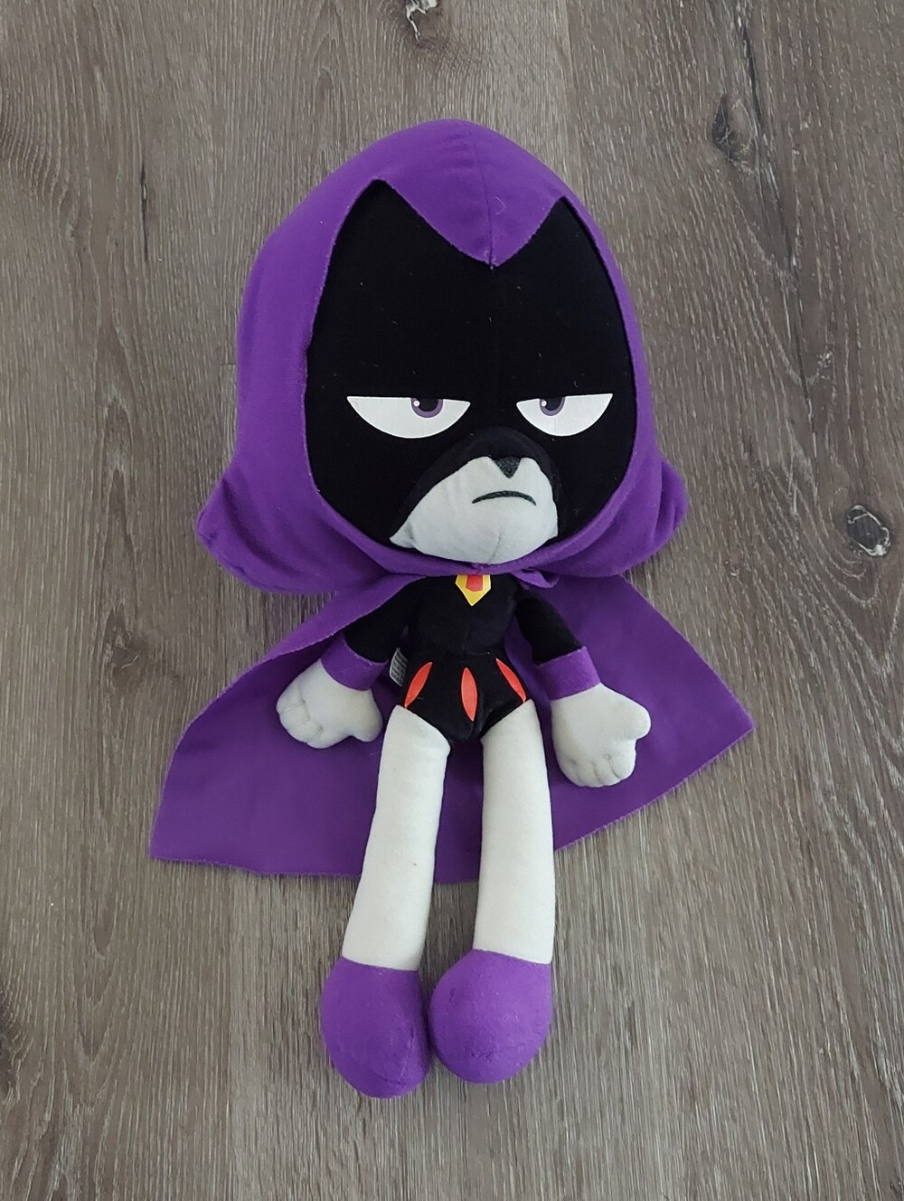 Teen Titans Go! 16" Raven Plush Toy - Purple Hooded Superhero Doll